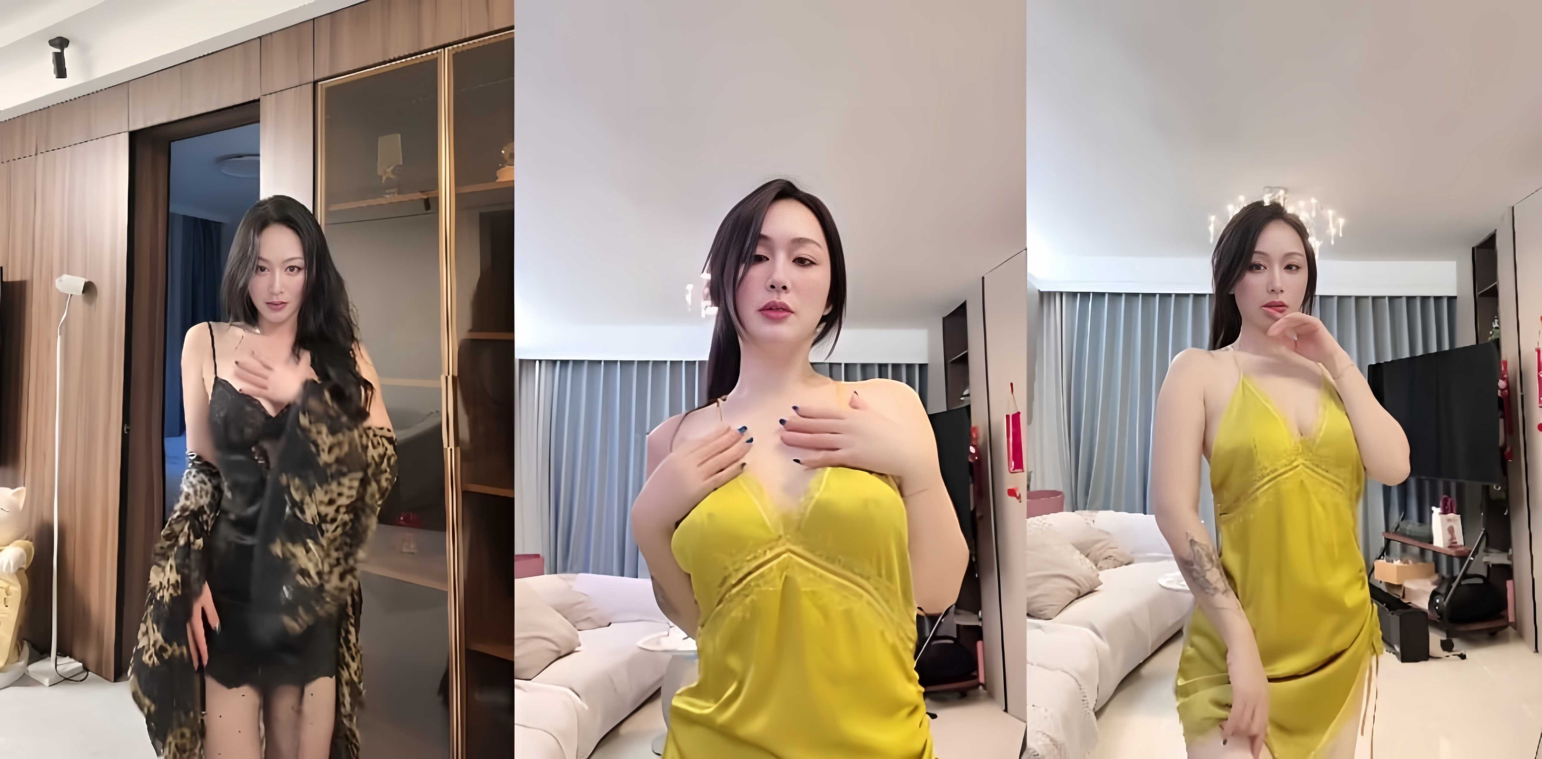 抖音网红 L露 定制福利 情趣睡裙真空展示 扭臀发骚热舞销魂 全程狂野又勾人！