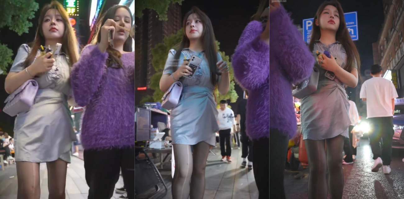 街头抄底偷拍！夜市偷拍黑丝颜值小姐姐裙底 这大肥臀让人忍不住想摸一下！