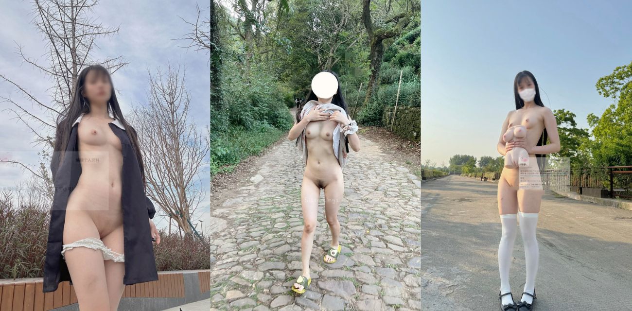 白虎一线天福利姬美女 玲子 SisterLingzi 人前露出自慰视图福利合集！