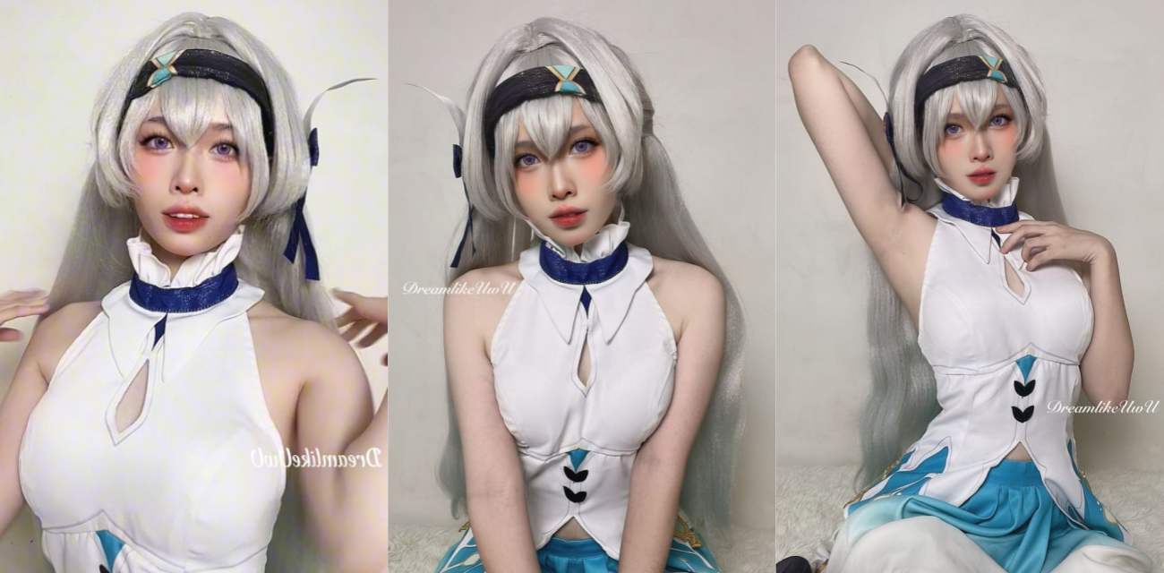 推特福利姬 DreamlikeUwU cos星穹铁道流萤 上演可爱露奶诱惑 自慰小穴淫水直流！