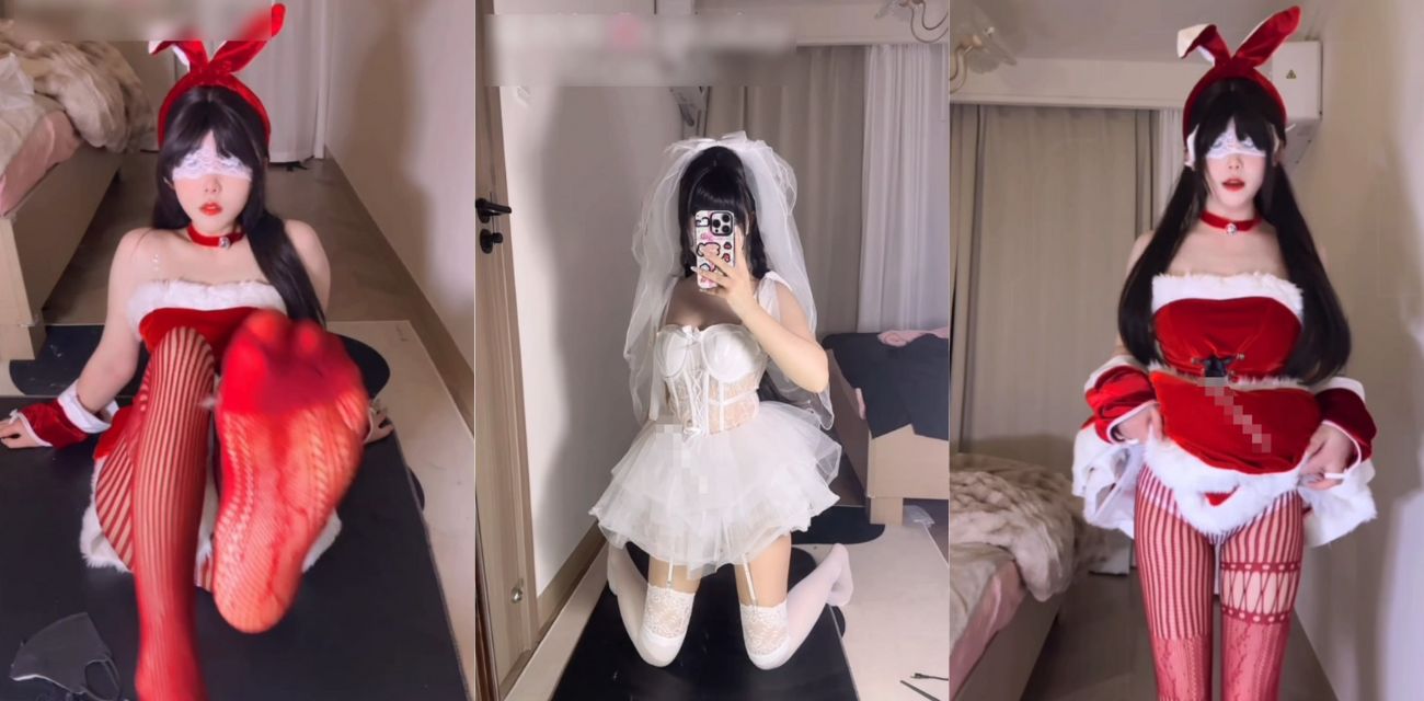 超骚福利姬少女 不要凶小乖 尺度升级 隔内自慰高潮喷水 婚纱+圣诞兔女郎视频福利！