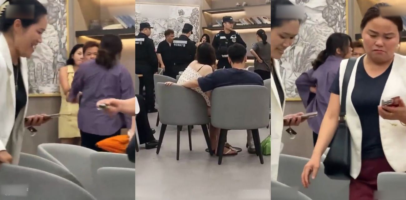 真实捉奸！广东四会瑞幸咖啡店大乱斗 妻子抓夫约会女子 扭打场面失控！