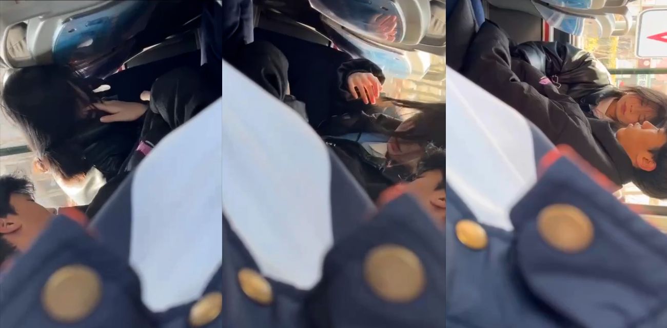 山东潍坊 学生情侣 在校车上口爆被同学拍摄视频流出 现在的学生简直旁若无人属实炸裂！