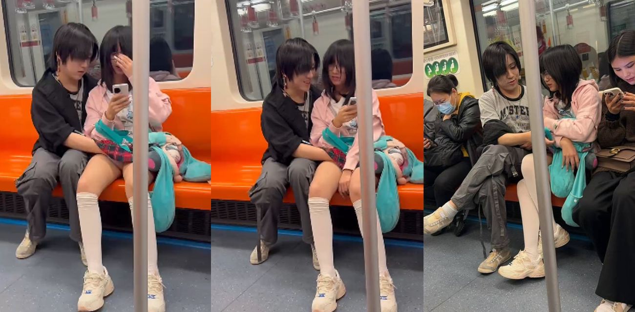 深圳地铁站 年轻小情侣公共场合扣逼 偷拍视频流出 有说有笑 画面紧张又刺激