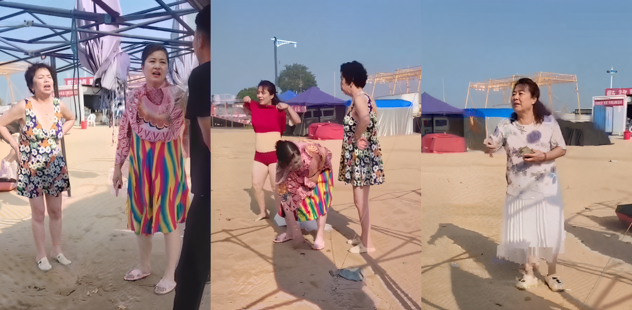 嘴欠的年轻小伙激怒大妈 街头争吵升级全裸对峙 当街脱下裤子全裸对骂 骚气冲天