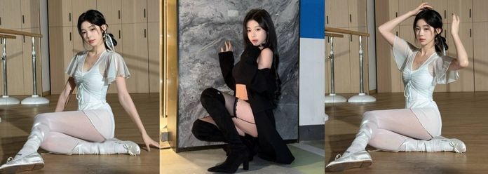 芭蕾舞女模特 白丝黑丝齐上阵，看的眼花缭乱的，太美了
