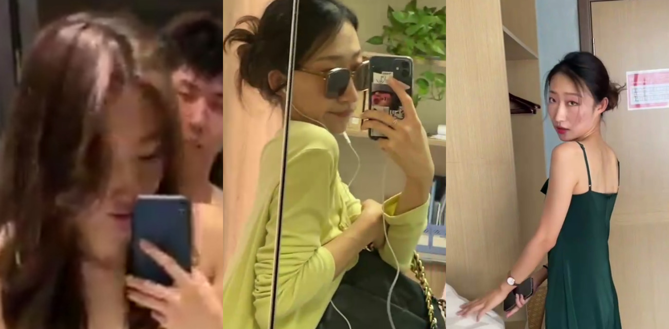 高颜值御姐 和渣男分手后被曝光啪啪视频，对着镜子自拍，小母狗脸上充满了满足