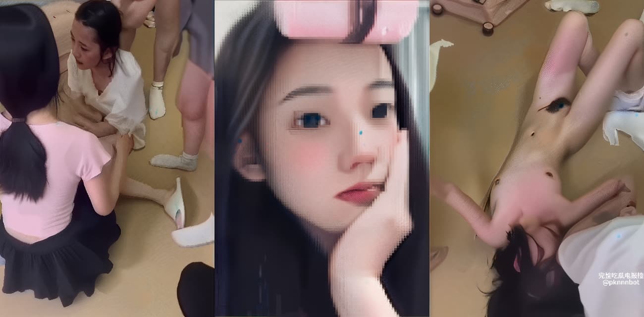 宁德霞浦精神小妹 潘诗雨 勾引姐妹男友上床 被抓现行脱光衣服挨打，这男的长像一般，也是饿了