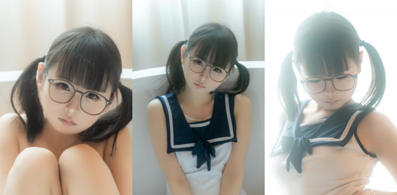 推特小萝莉 幼水铃衣 白丝水手服写真特写！ 丰满双马尾眼睛娘 白幼瘦少女 大尺度浴缸拍摄！