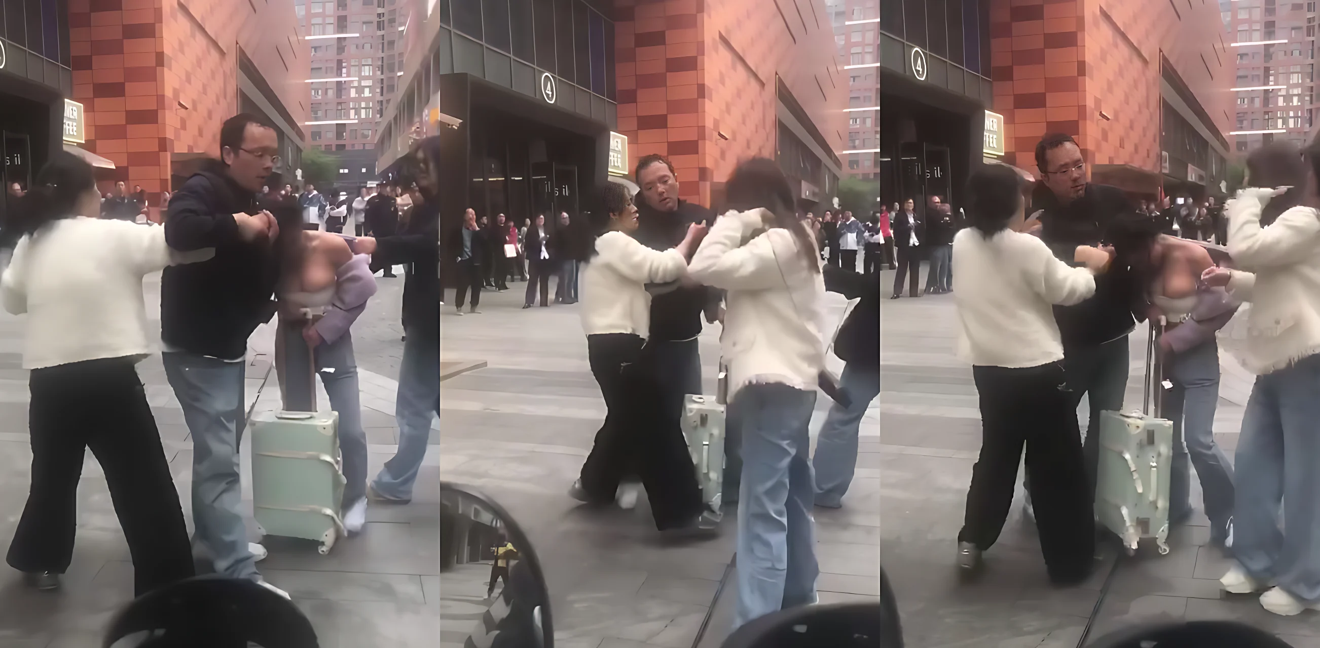 捉奸现场惊心动魄 原配手刃小三痛快淋漓当街暴打小三 渣男怪不得出轨 光是这对奶子就够味了！