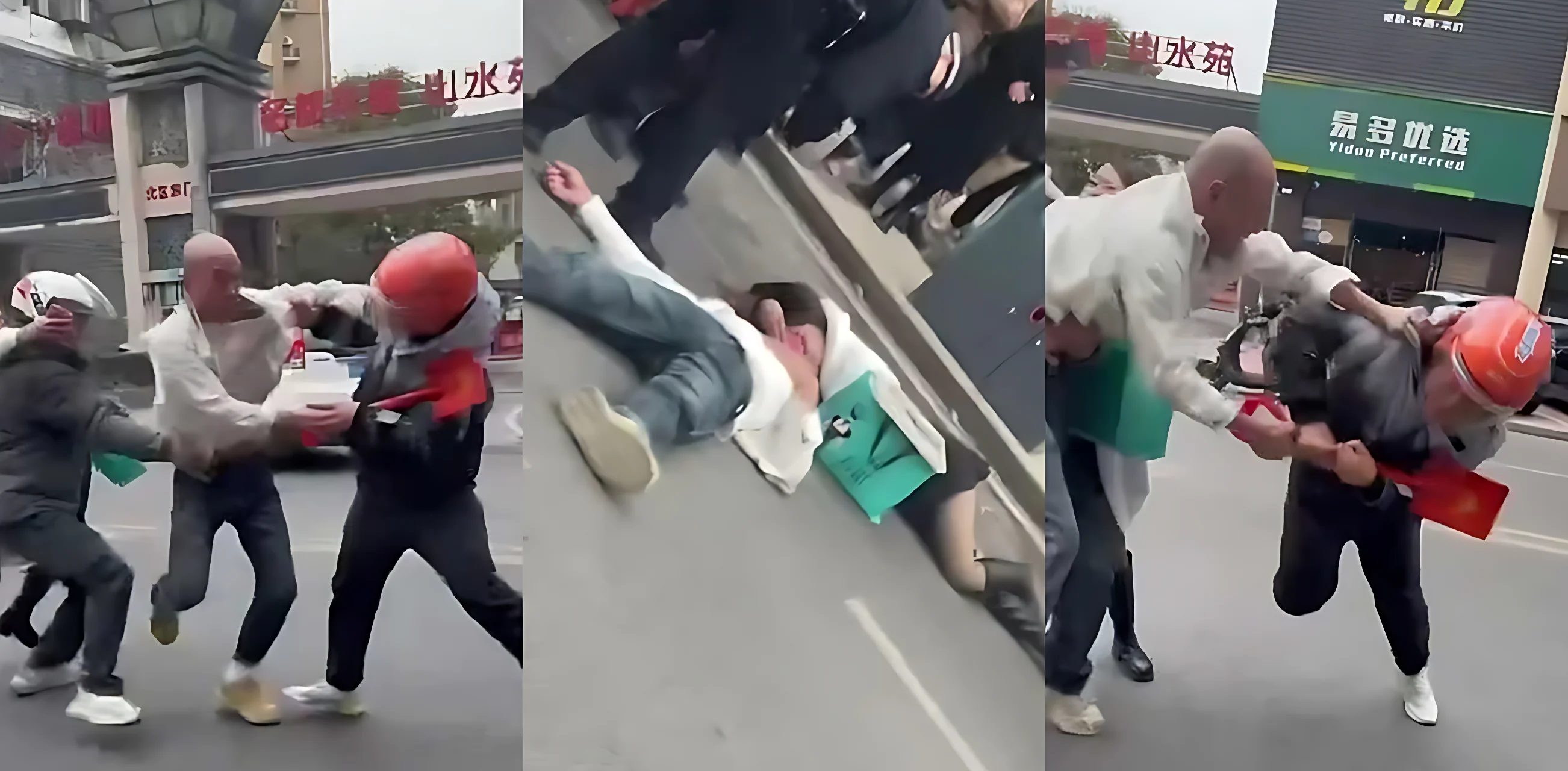 武汉汉正街头发生惊天血案！外卖员送餐变索命 与商家小摩擦升级成械斗 夺刀劈砍一死一伤 惨烈现场视频流出！