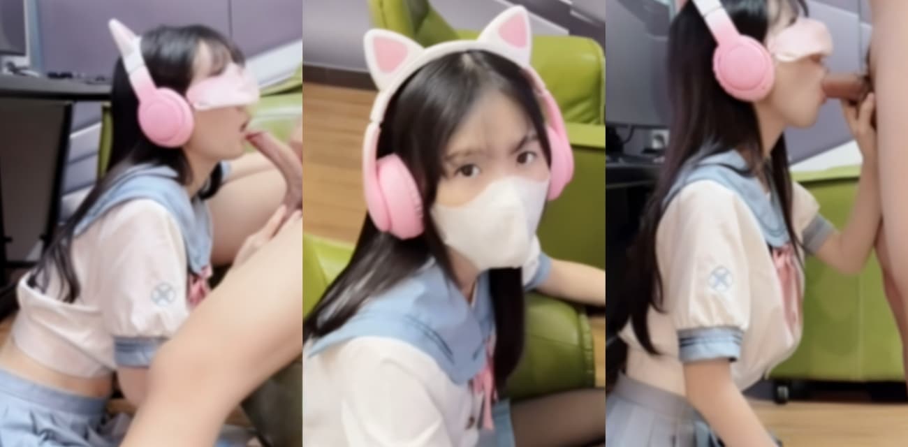 反差少女边打游戏边被男友操 表面专注屏幕却被后入猛干 白虎嫩穴太有观赏性了！