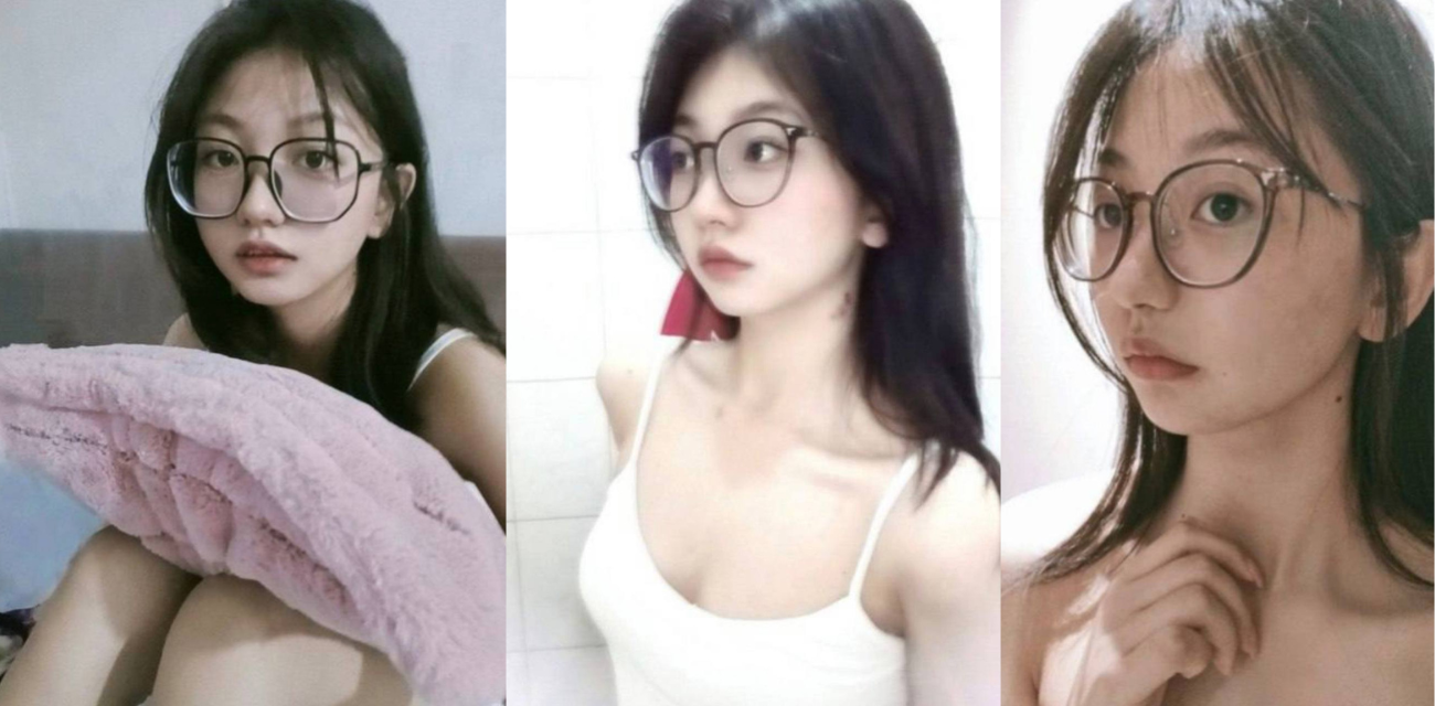 萌妹大学生眼镜婊在家裸体自拍泄密！疯狂揉自己小奶子 彻底变成反差母狗