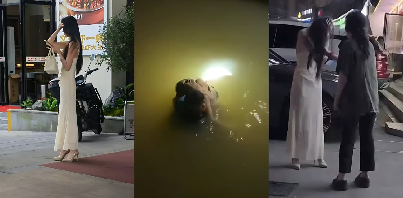 网传原配当街暴打白衣小三跳河的视频是假的 居然是有人故意移花接木